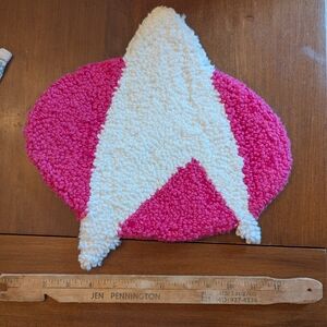 Pink and White Star Trek Insignia Rug
